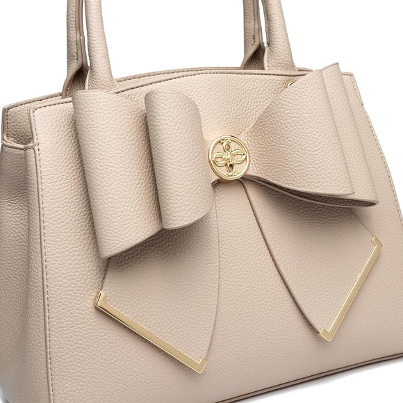like dreams Handbags - Like Dreams Beige Bow-Accent Bag